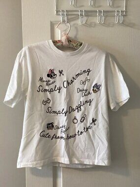 Womens Embroidered Cotton Disney T-Shirt by UT M